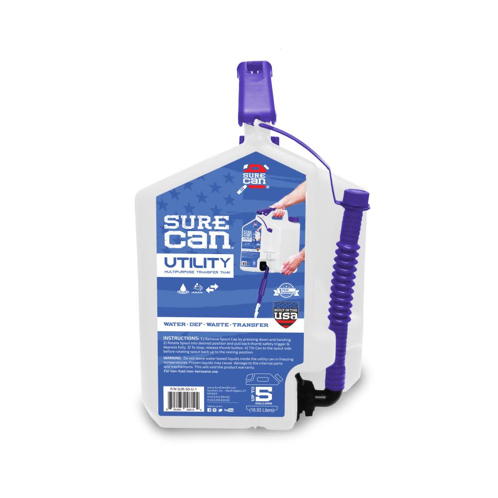 Surecan 5 Gallons 18.93 Liters Multipurpose Utility Transfer Tank - Ascmtools