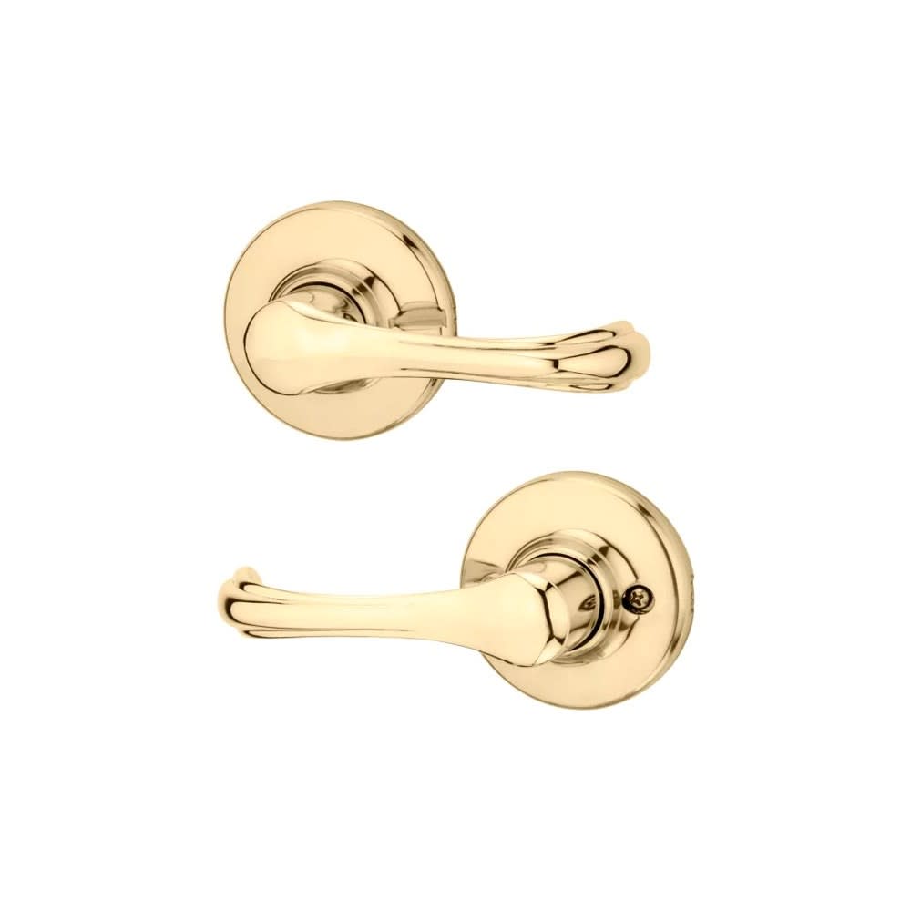 Kwikset Polished Brass Hall/Closet Dorian Passage Door Lever Set - Ascmtools