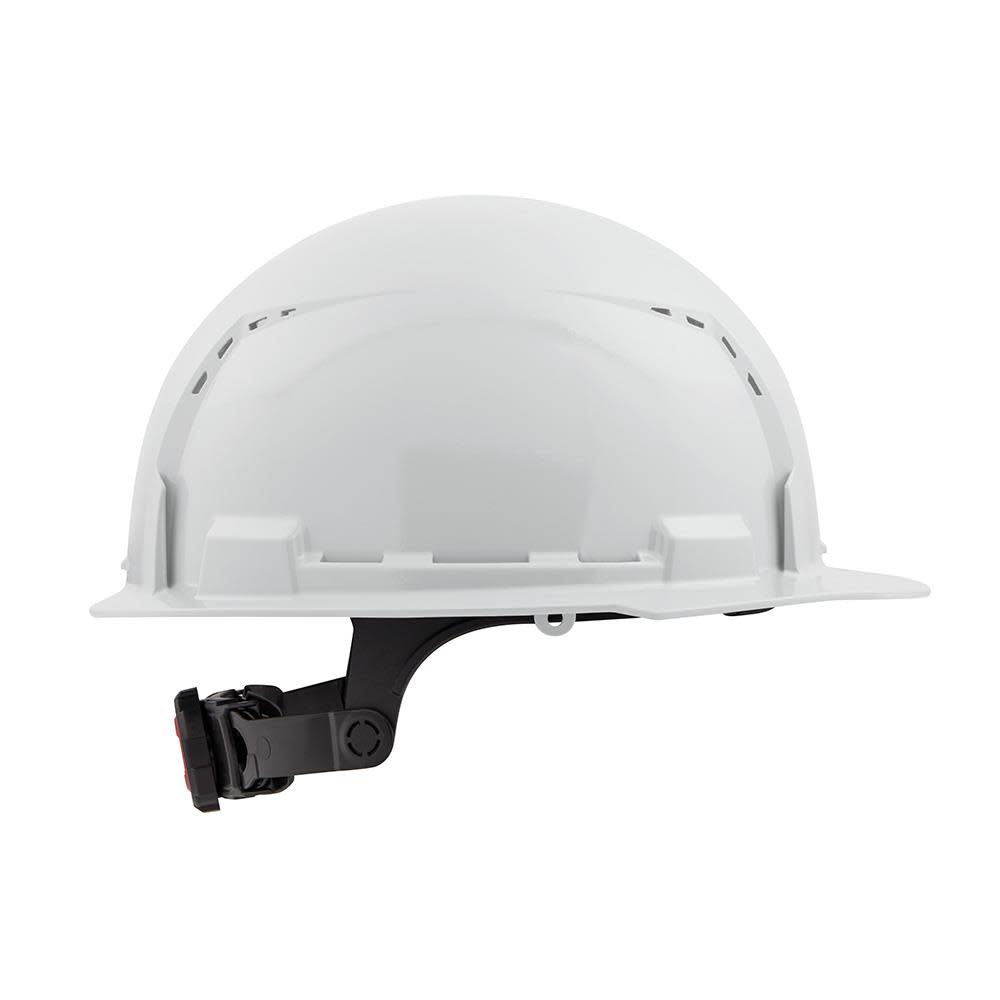 Milwaukee White Front Brim Vented Hard Hat with 6pt Ratcheting Suspension Type 1 Class C - Ascmtools