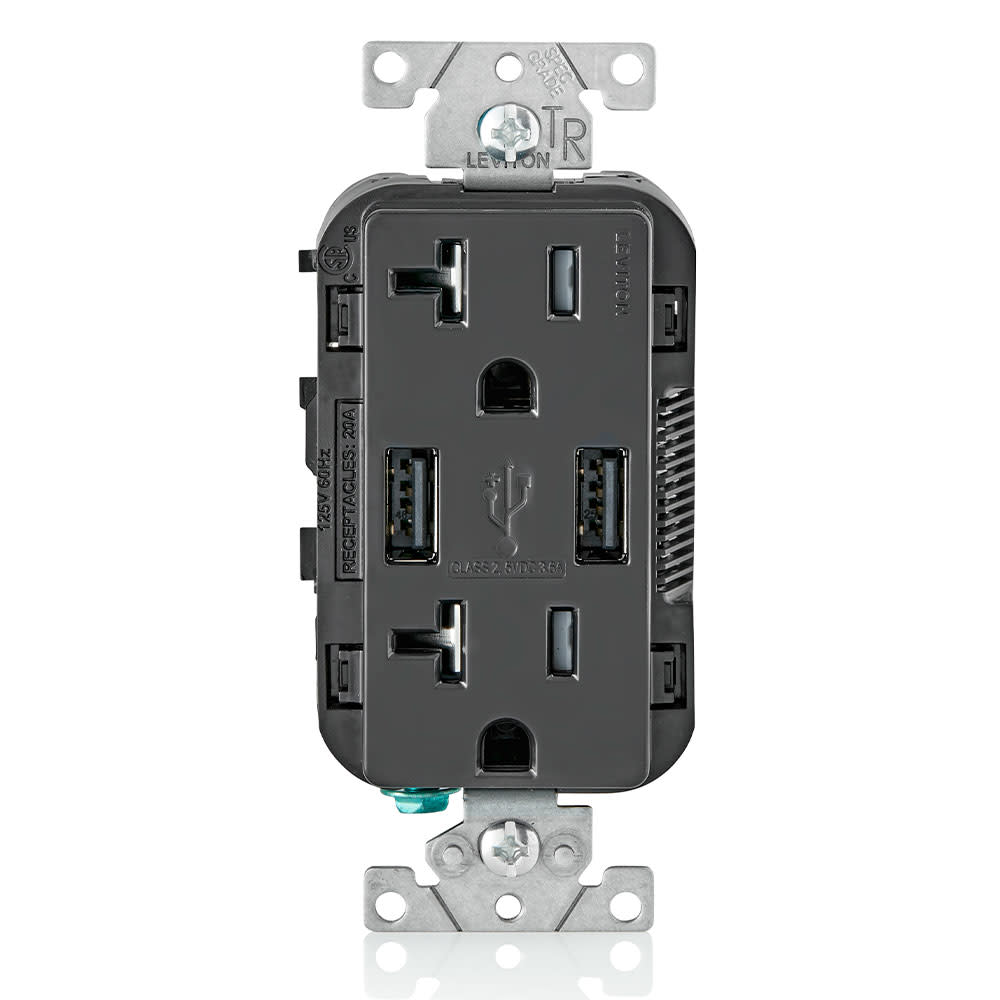 Leviton 20A 125V Black Combination Duplex Receptacle/Outlet - Ascmtools