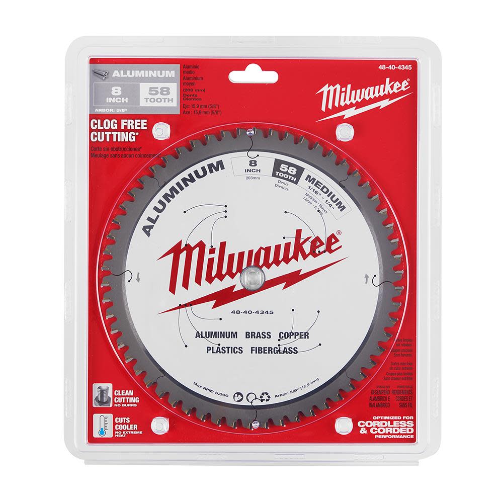 Milwaukee 8 in. Aluminum Cutting Circular Saw Blade - Ascmtools