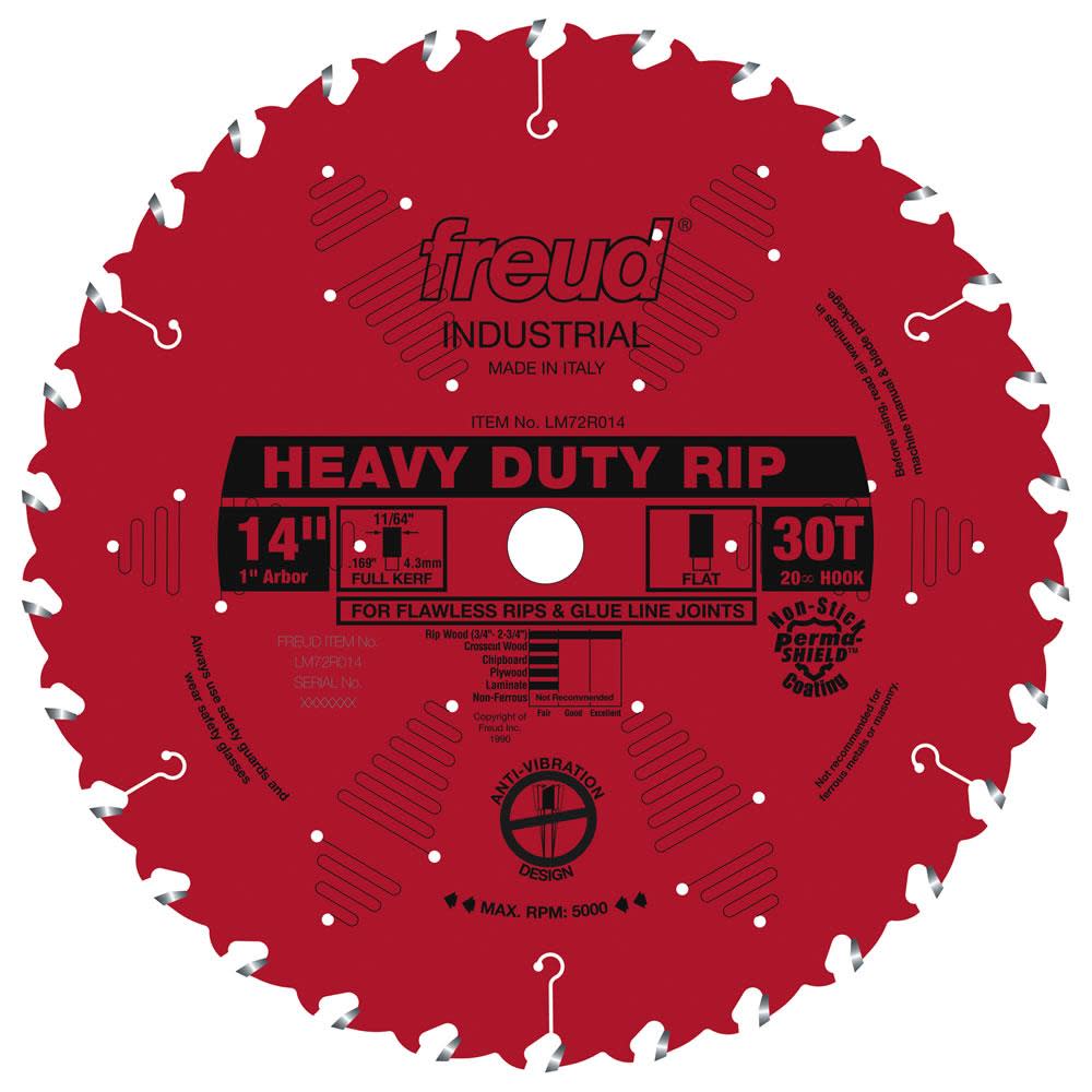Freud 14 In. x 30T Heavy-Duty Rip Blade - Ascmtools