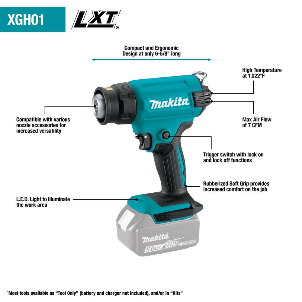 Makita 18V LXT Lithium-Ion Cordless Heat Gun Tool Only - Ascmtools
