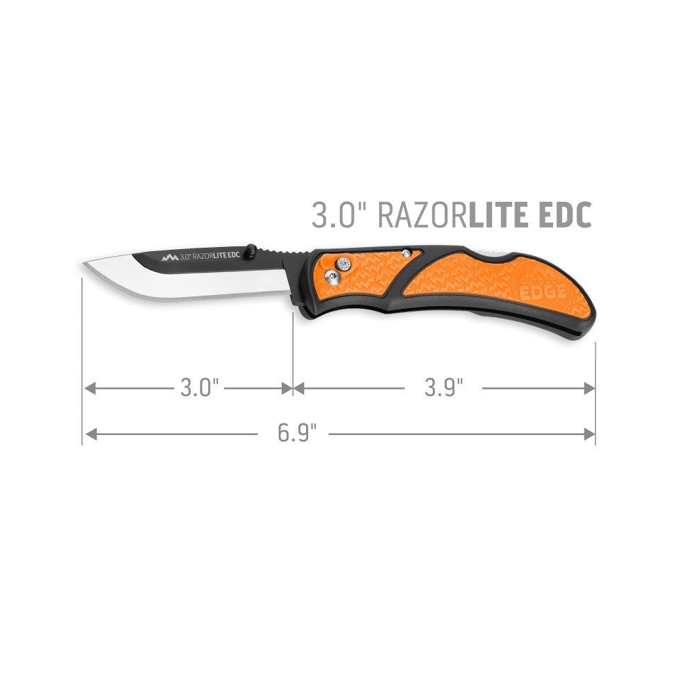 Outdoor Edge RazorLite EDC Folding Knife Orange 3″ with 4 Blades - Ascmtools