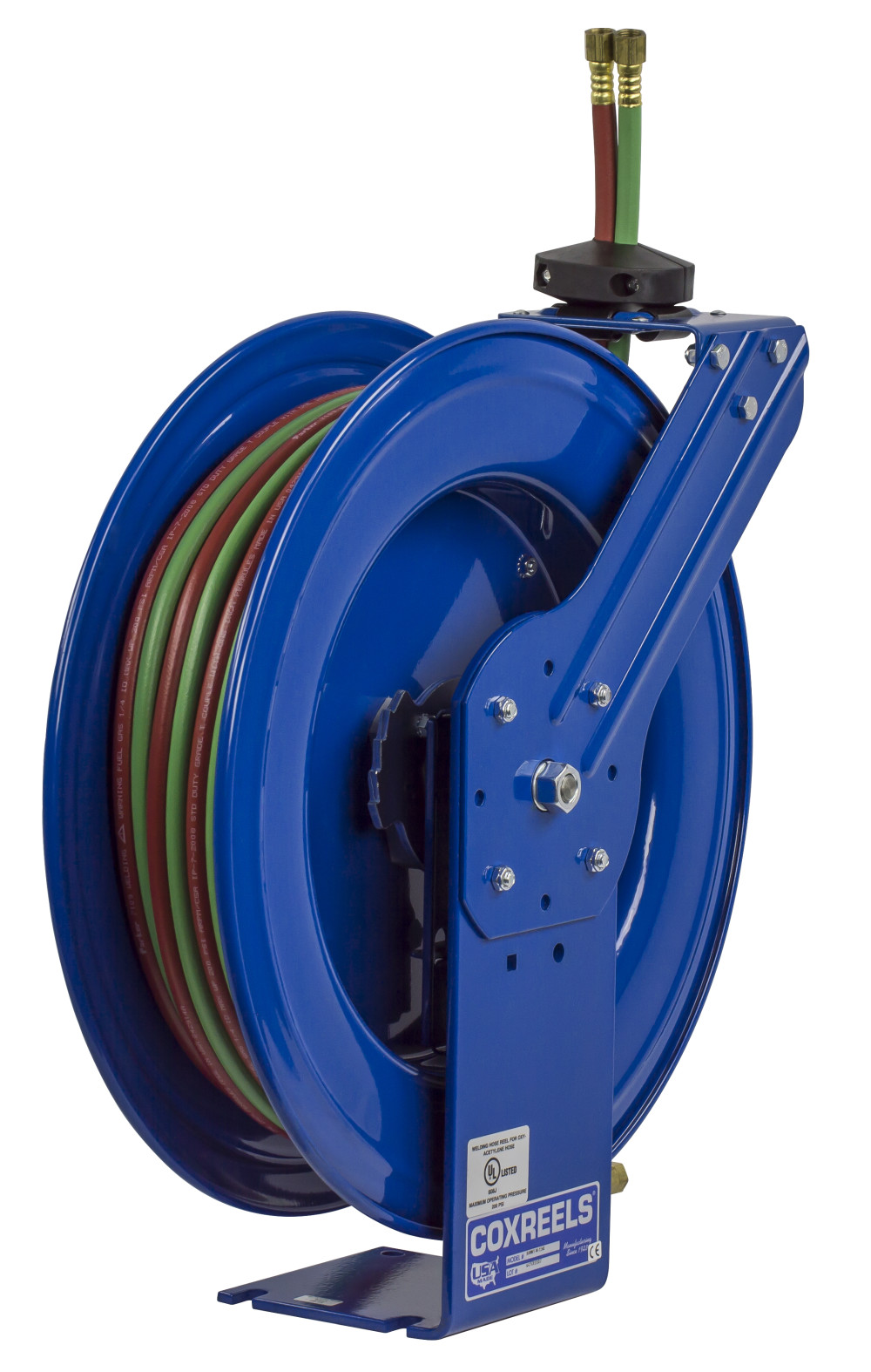 Coxreels Hose Reel Dual Hose Spring Rewind with T Grade Hose 1/4″ ID 50′ 200 PSI - Ascmtools