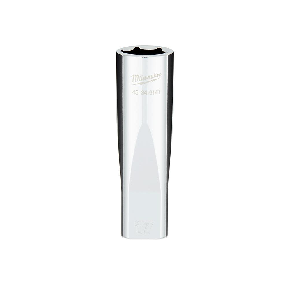 Milwaukee 1/2 in. Drive 17MM Metric 6-Point Deep Socket with FOUR FLAT Sides - Ascmtools