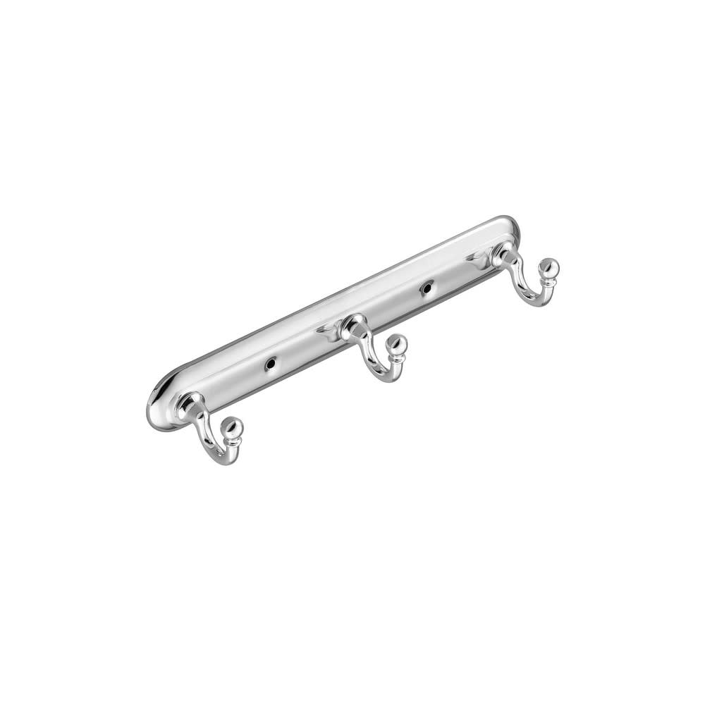 Moen Yorkshire 10″ Bar Triple Robe Hook Chrome Zinc - Ascmtools