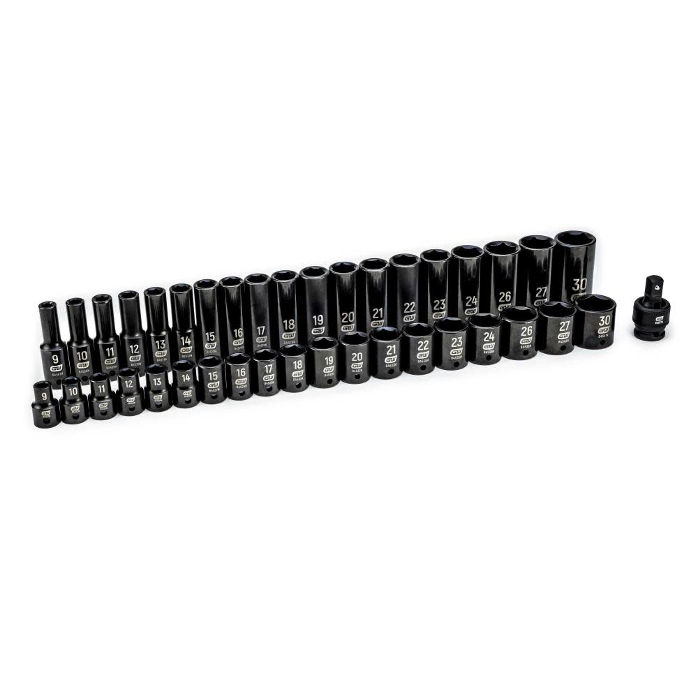 GEARWRENCH Impact Socket Set 39 pc 1/2 In Drive 6 Point Metric Standard/Deep - Ascmtools
