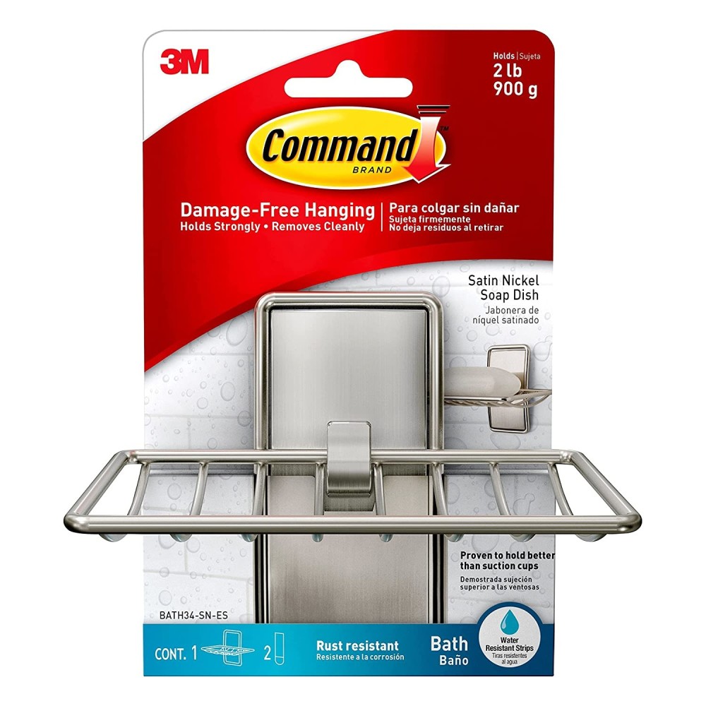 3M Command Bath Satin Nickel Soap Dish - Ascmtools