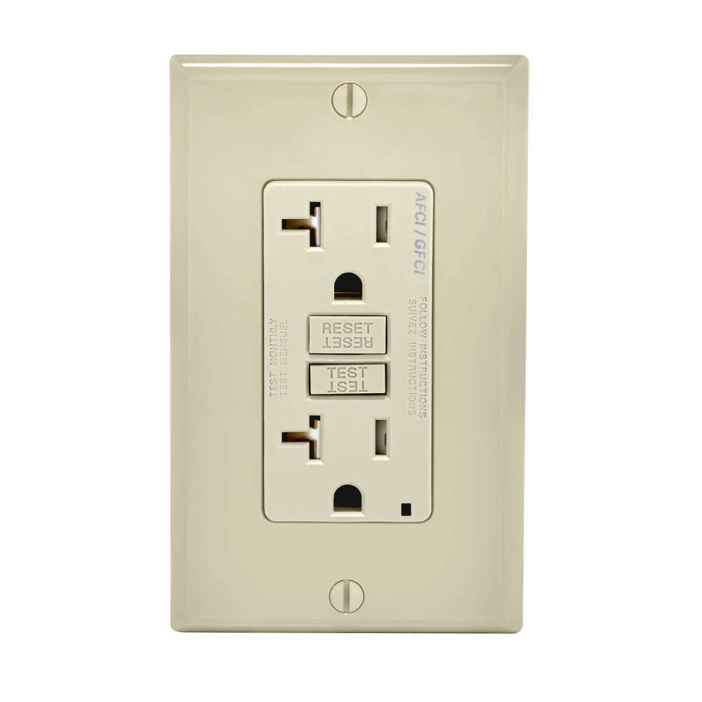 Leviton SmartlockPro AFCI/GFCI Outlet 20A 125V Duplex LightAlmond - Ascmtools