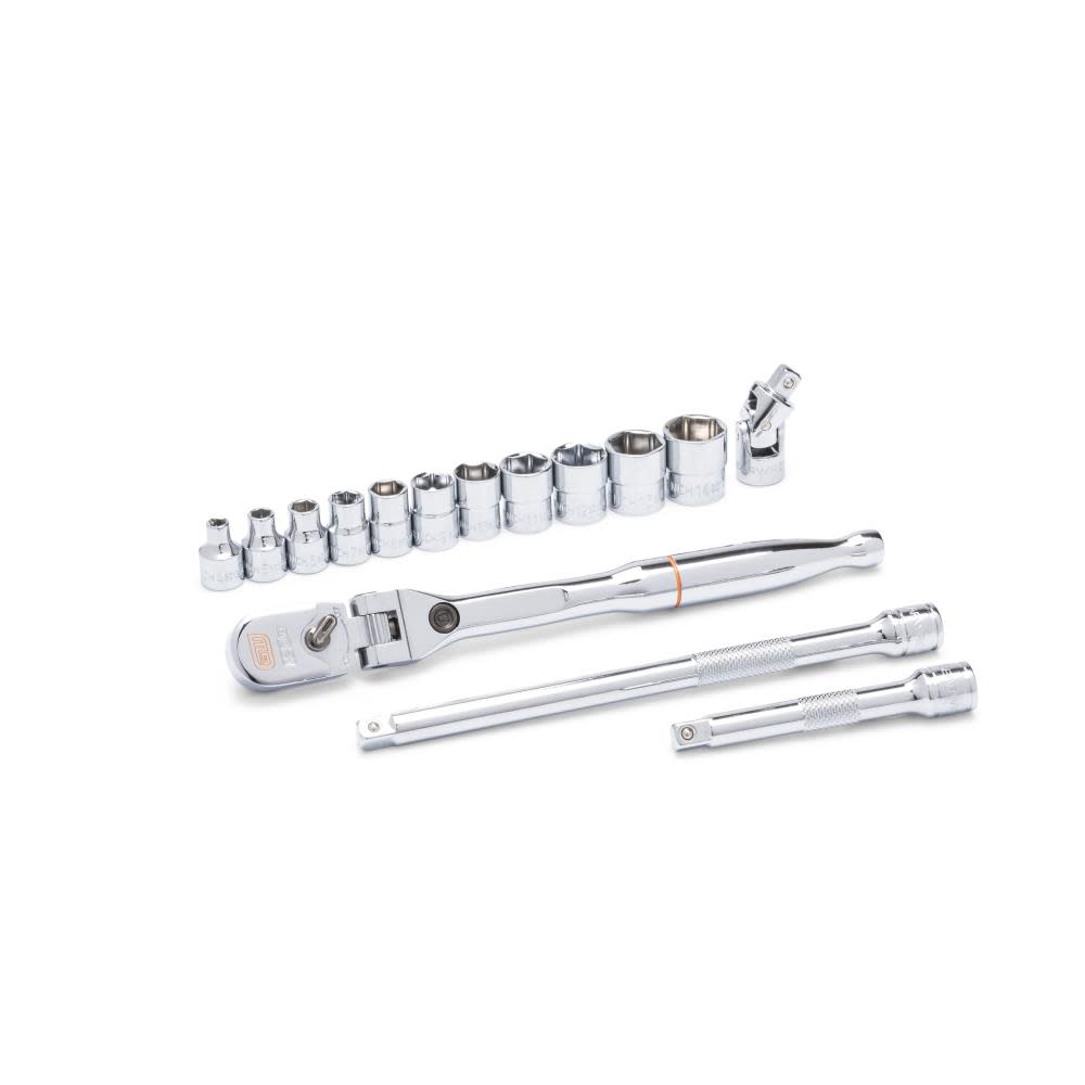 GEARWRENCH Mechanics Metric Tool Set 1/4″ Drive 15pc - Ascmtools