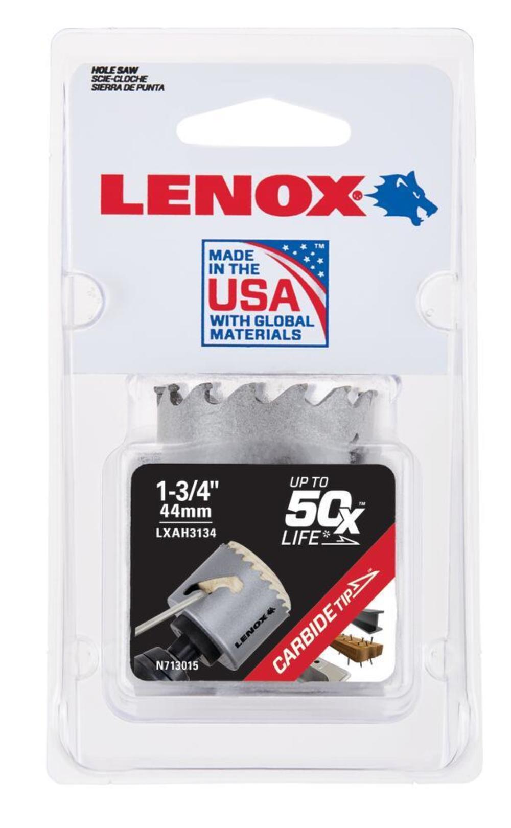 Lenox Hole Saw Carbide Tipped 1 3/4″ 44mm - Ascmtools