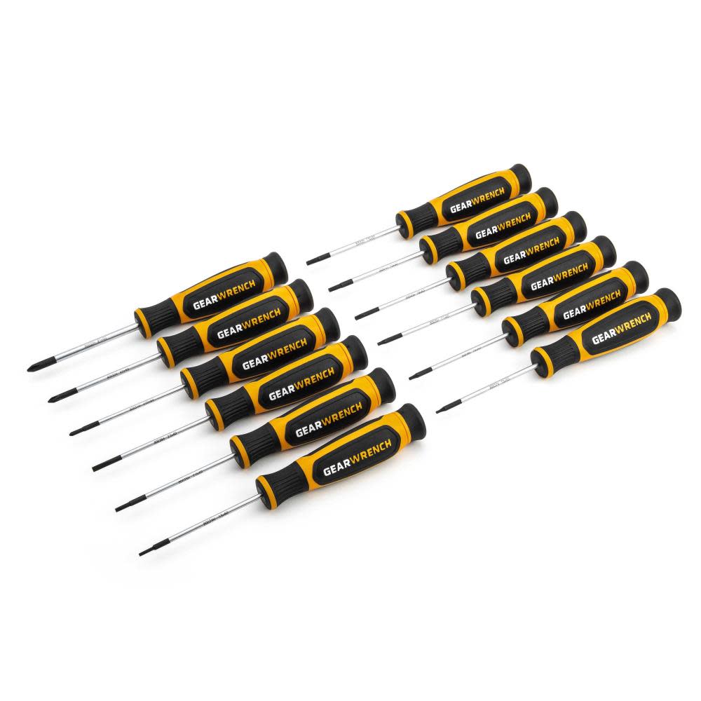 GEARWRENCH 12 Pc Phillips/Slotted/Torx Mini Dual Material Screwdriver Set - Ascmtools