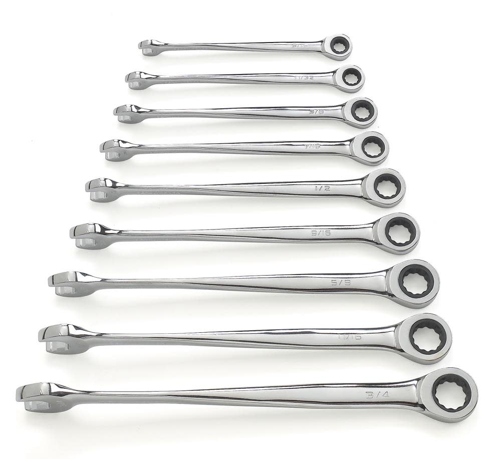 GEARWRENCH 9 pc XL X-Beam Sae Combination Ratcheting Wrench Set - Ascmtools