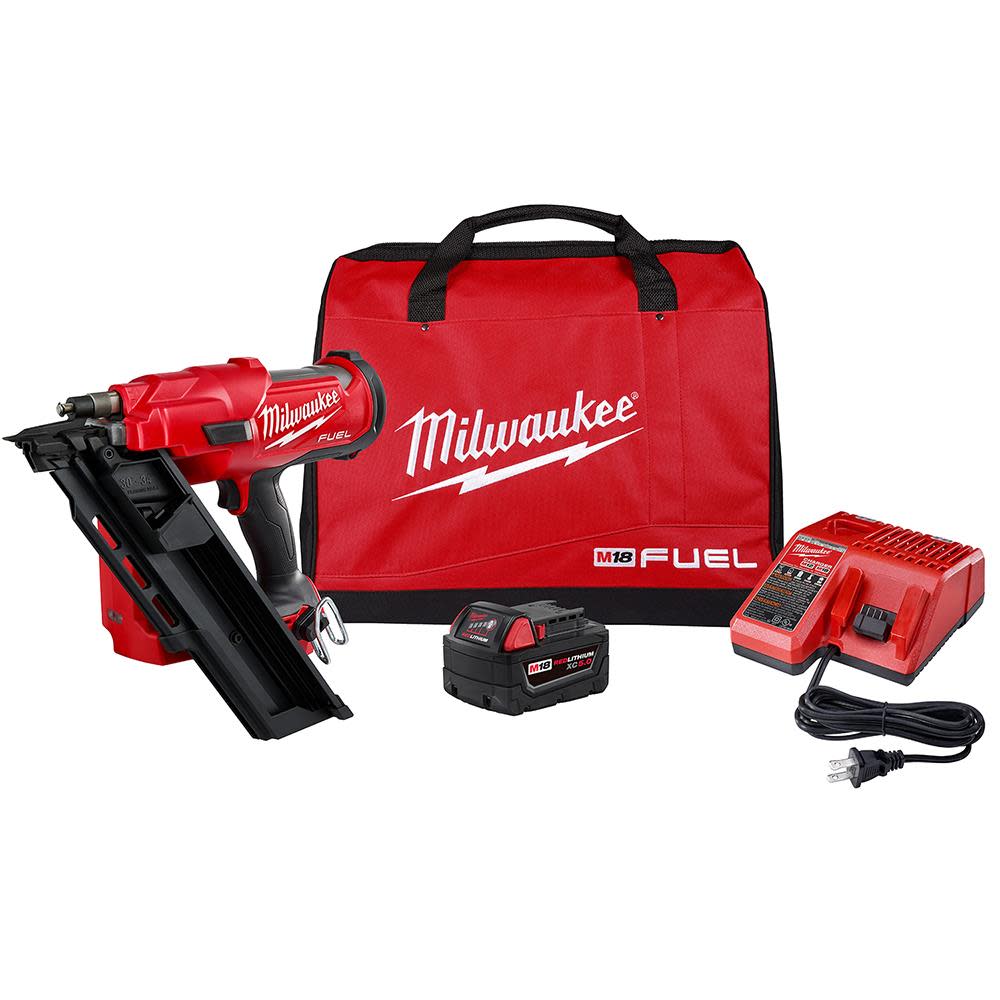 Milwaukee M18 FUEL 30 Degree Framing Nailer Kit - Ascmtools