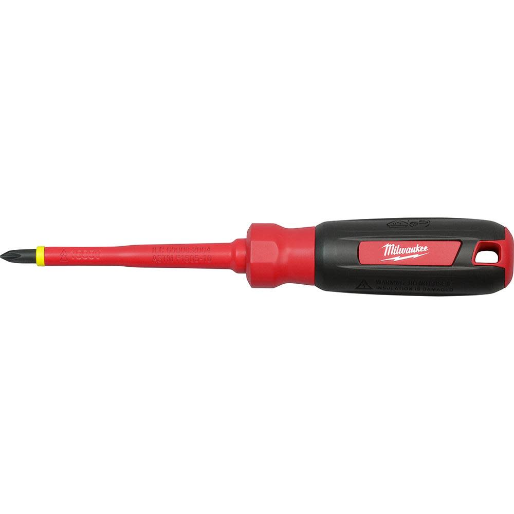Milwaukee #2 Phillips – 4 in. 1000 V Insulated Screwdriver - Ascmtools