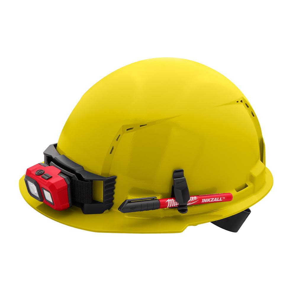 Milwaukee Yellow Front Brim Vented Hard Hat with 4pt Ratcheting Suspension Type 1 Class C - Ascmtools