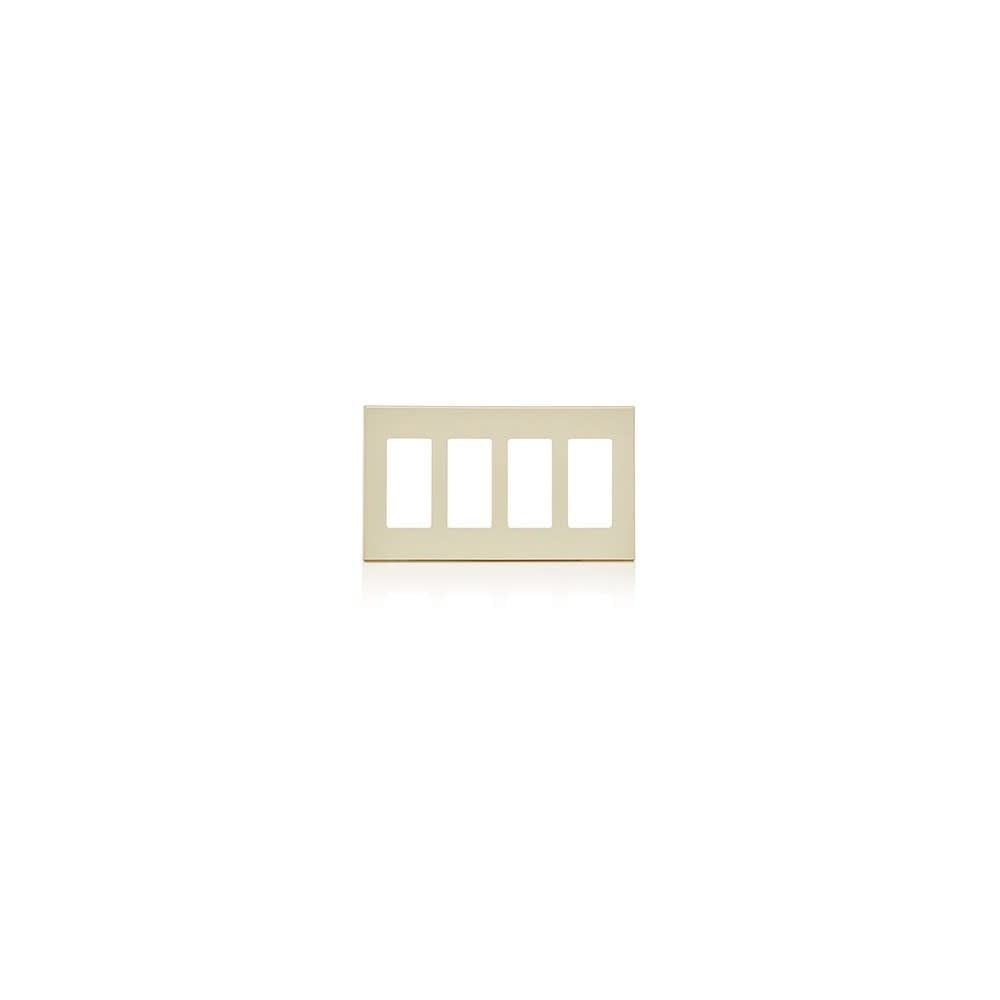 Leviton 4 Gang Decora Plus Light Almond Screwless Wallplate - Ascmtools