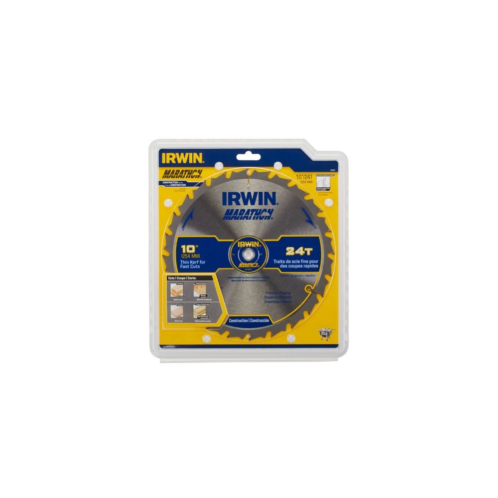 Irwin Marathon Carbide Table/Miter Circular Blade 10″ 24T - Ascmtools