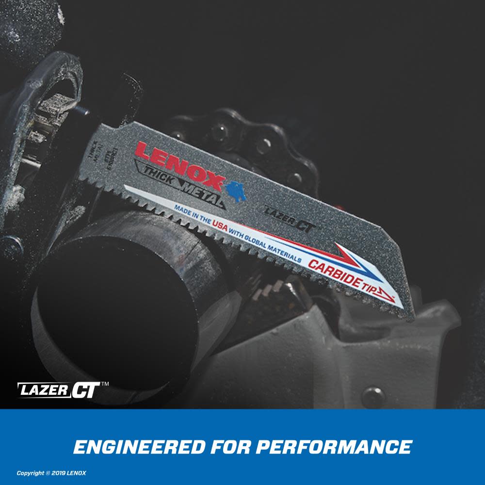 Lenox 6″ 8TPI LAZER CT Reciprocating Saw Blade 3pk - Ascmtools