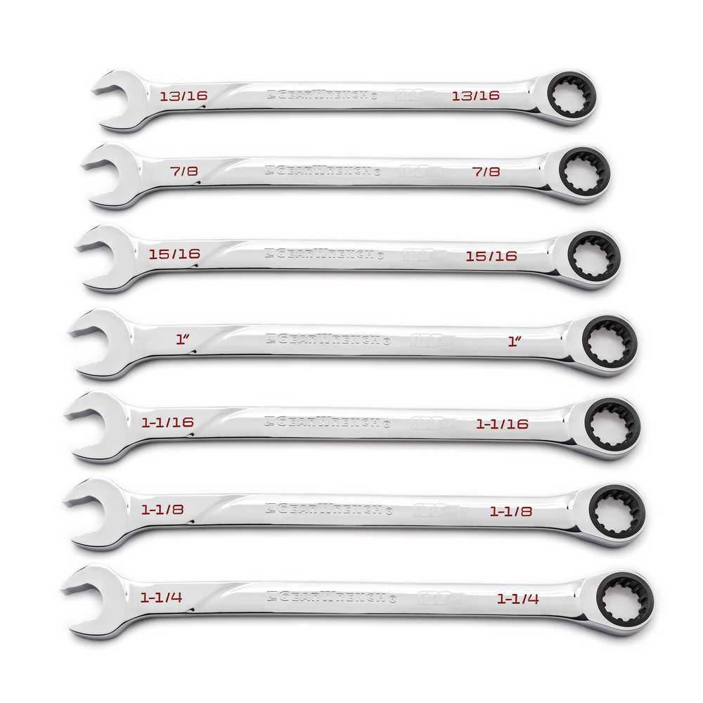 GEARWRENCH 7 pc 120XP Universal Spline Sae XL Combination Ratcheting Wrench Set - Ascmtools