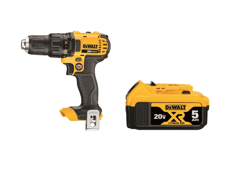 DEWALT 20V MAX Compact Drill/Driver with 5Ah Battery Bundle - Ascmtools