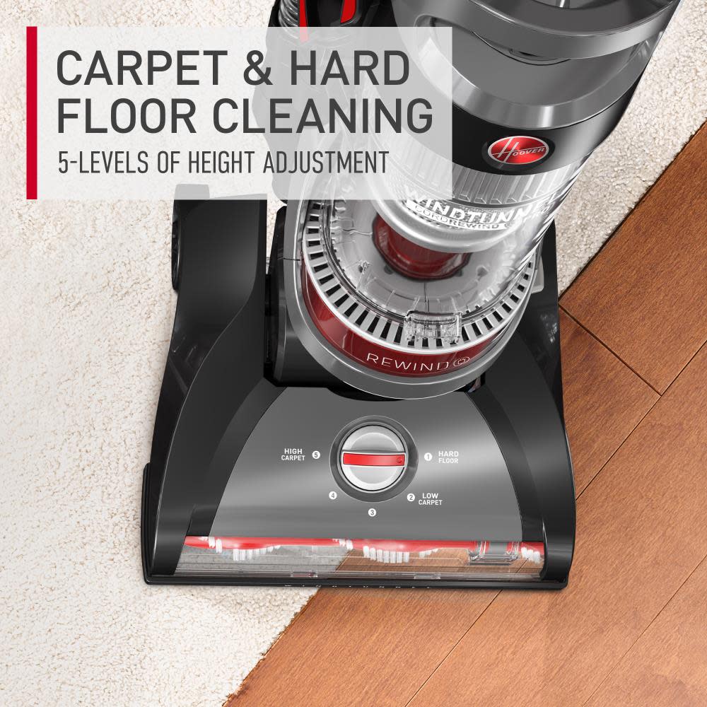 Hoover Residential Vacuum WindTunnel Cord Rewind Pro Upright Vacuum Cleaner - Ascmtools