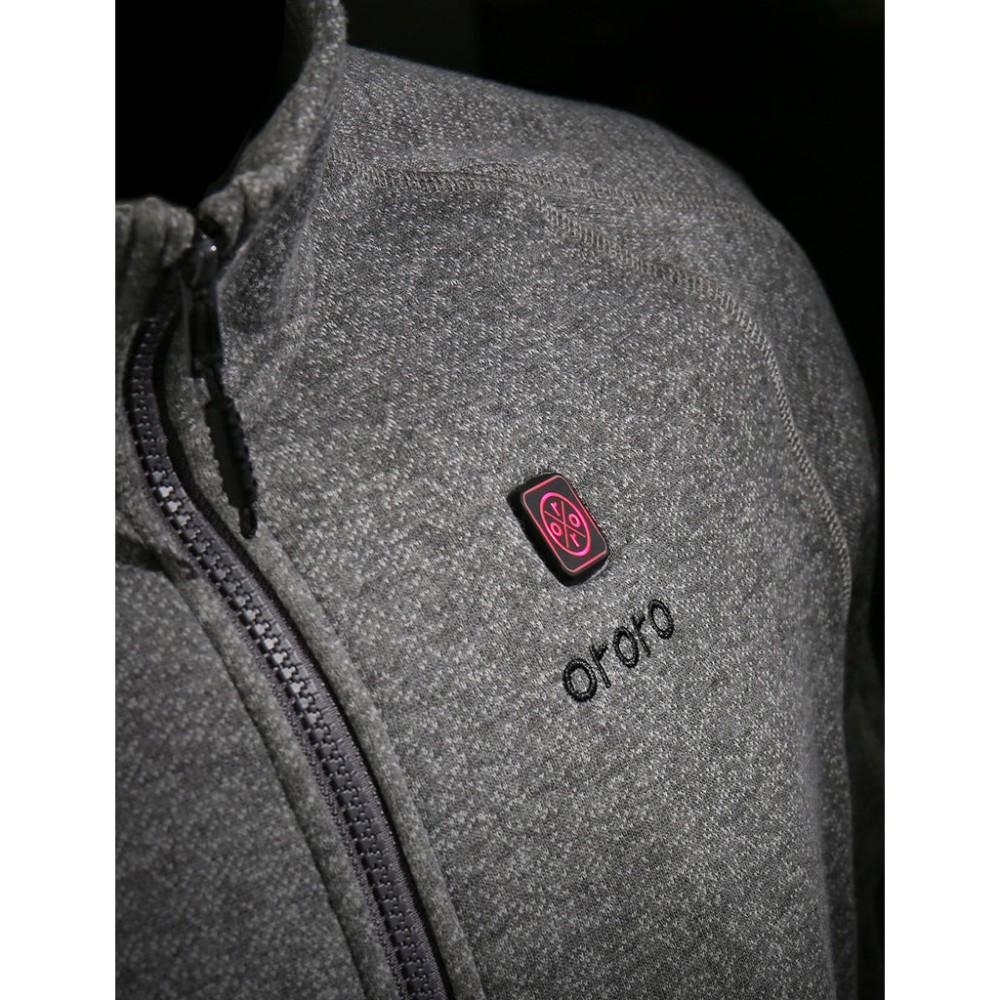 ORORO Mens Flecking Gray Heated Fleece Jacket Kit 2X - Ascmtools