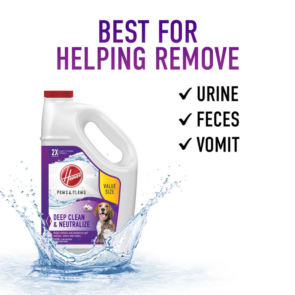 Hoover Residential Vacuum Paws & Claws Carpet Cleaner Solution Deep Cleaning 128oz - Ascmtools