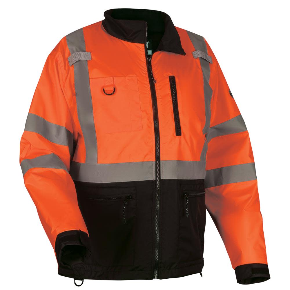 Ergodyne GloWear 8351 Jacket Windbreaker Water Resistant Orange Hi Vis Small - Ascmtools