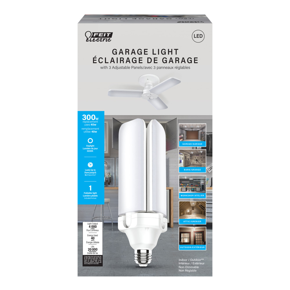Feit Electric 4000 Lumens Foldable Panel Garage Light 1pk - Ascmtools