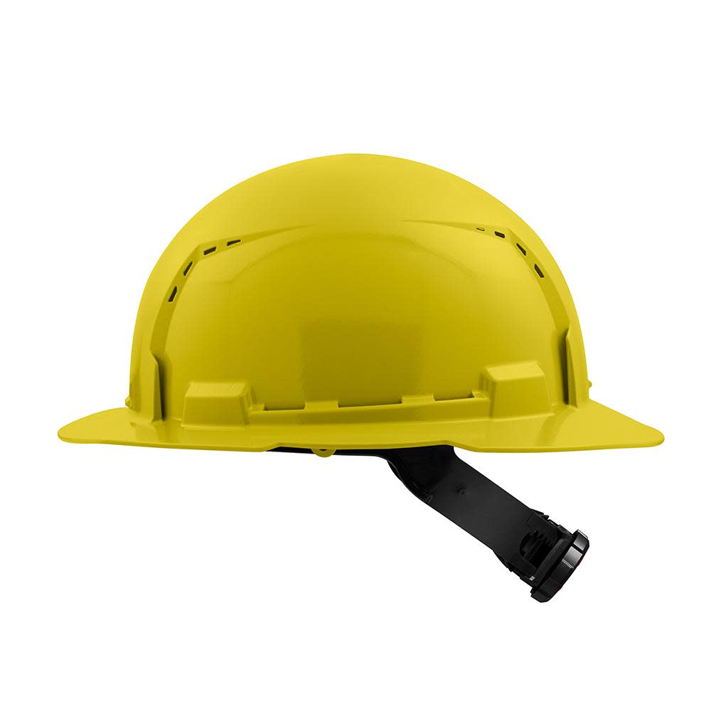 Milwaukee Yellow Full Brim Vented Hard Hat with 4pt Ratcheting Suspension Type 1 Class C - Ascmtools