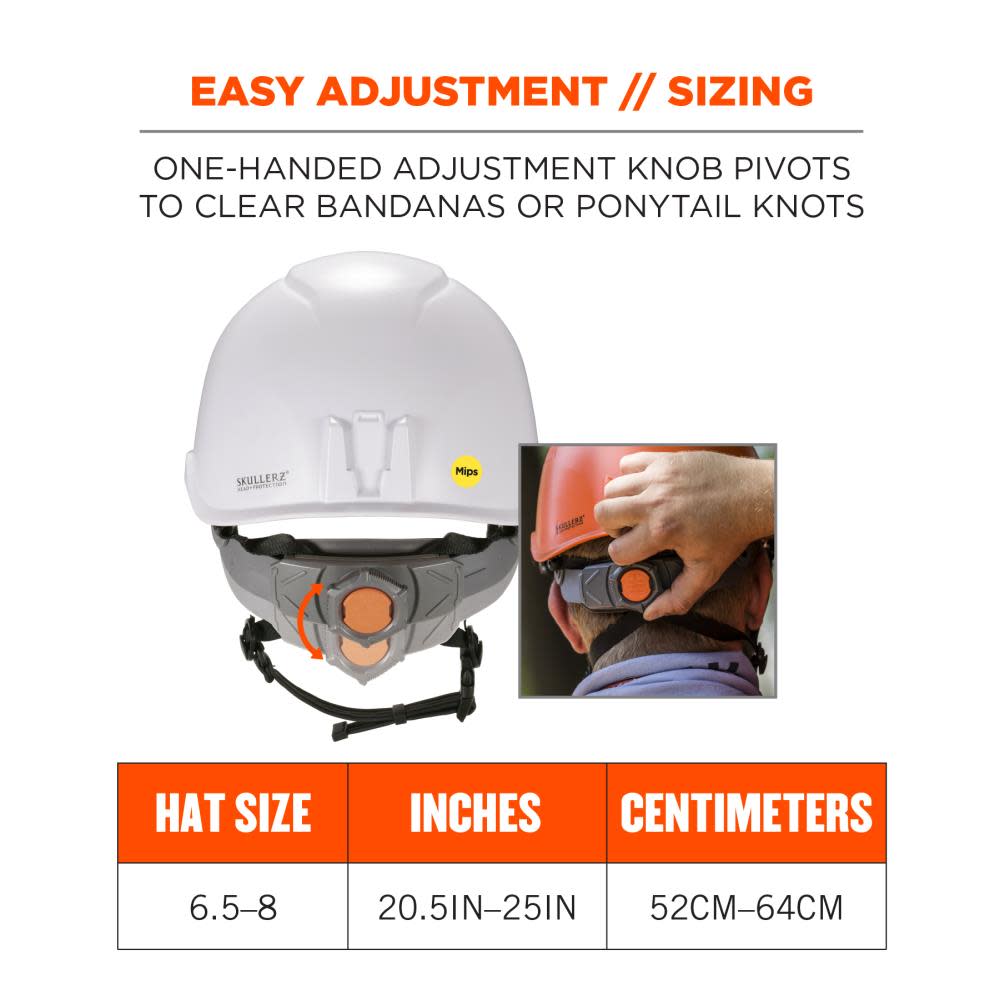 Ergodyne Skullerz 8975 MIPS Safety Helmet Class C with MIPS Technology White - Ascmtools