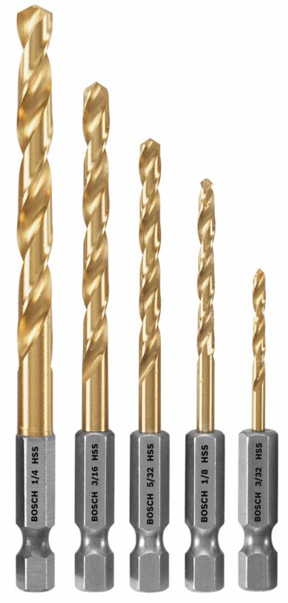 Bosch 5 Pc. Impact Tough Titanium Drill Bit Set - Ascmtools
