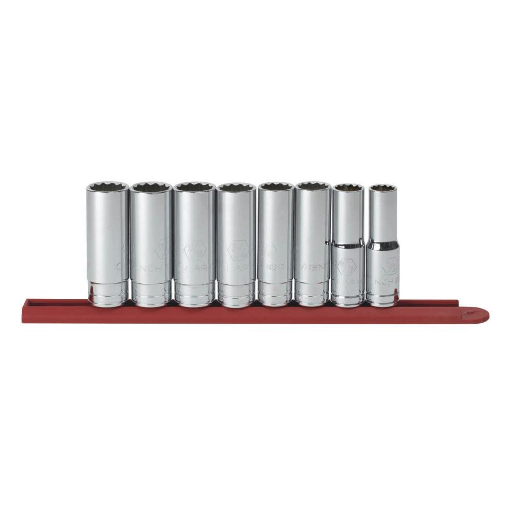 GEARWRENCH 8 pc 1/2 Drive 12 Point Deep SAE Socket Set - Ascmtools