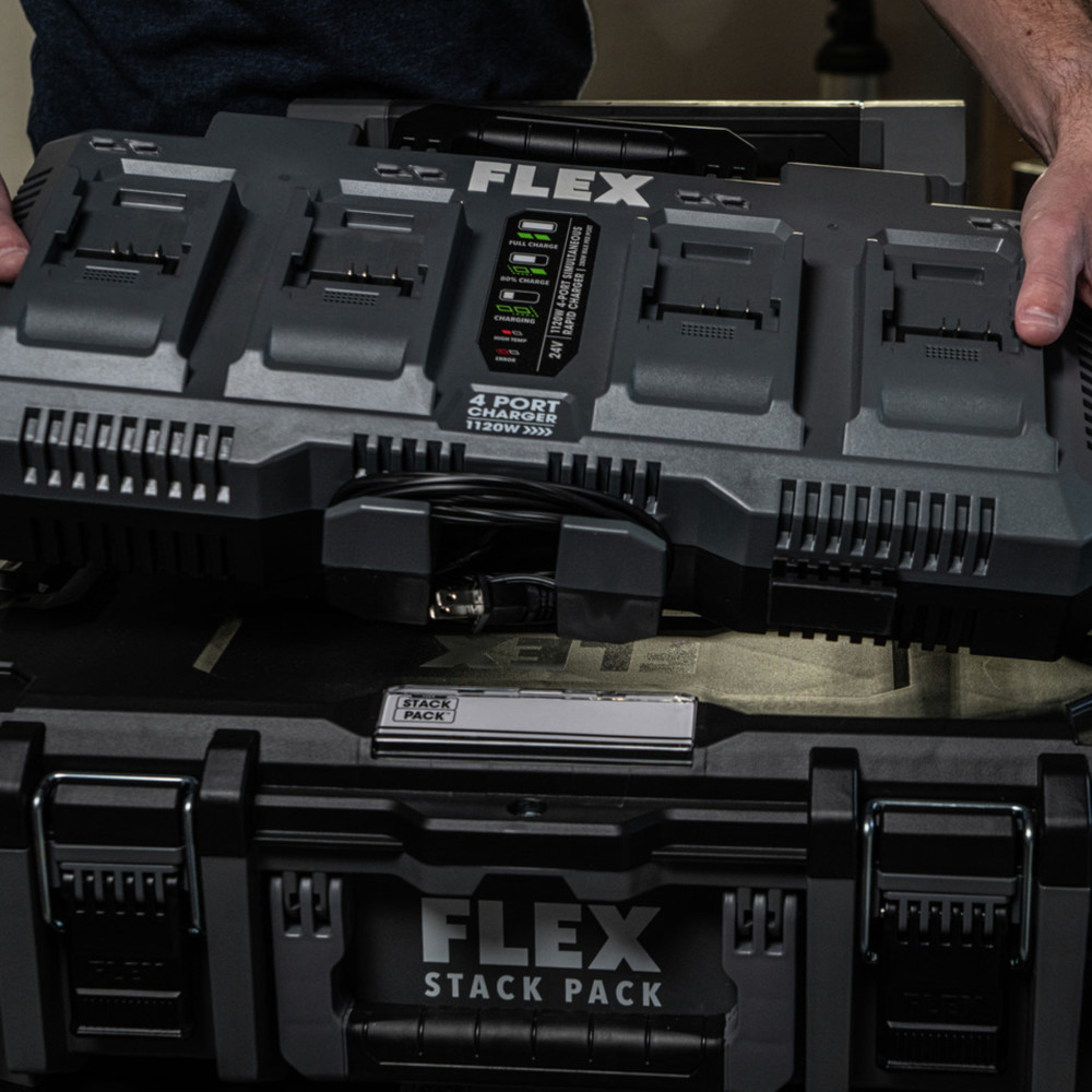 FLEX STACK PACK 24V Rapid Battery Charger 4 Port - Ascmtools