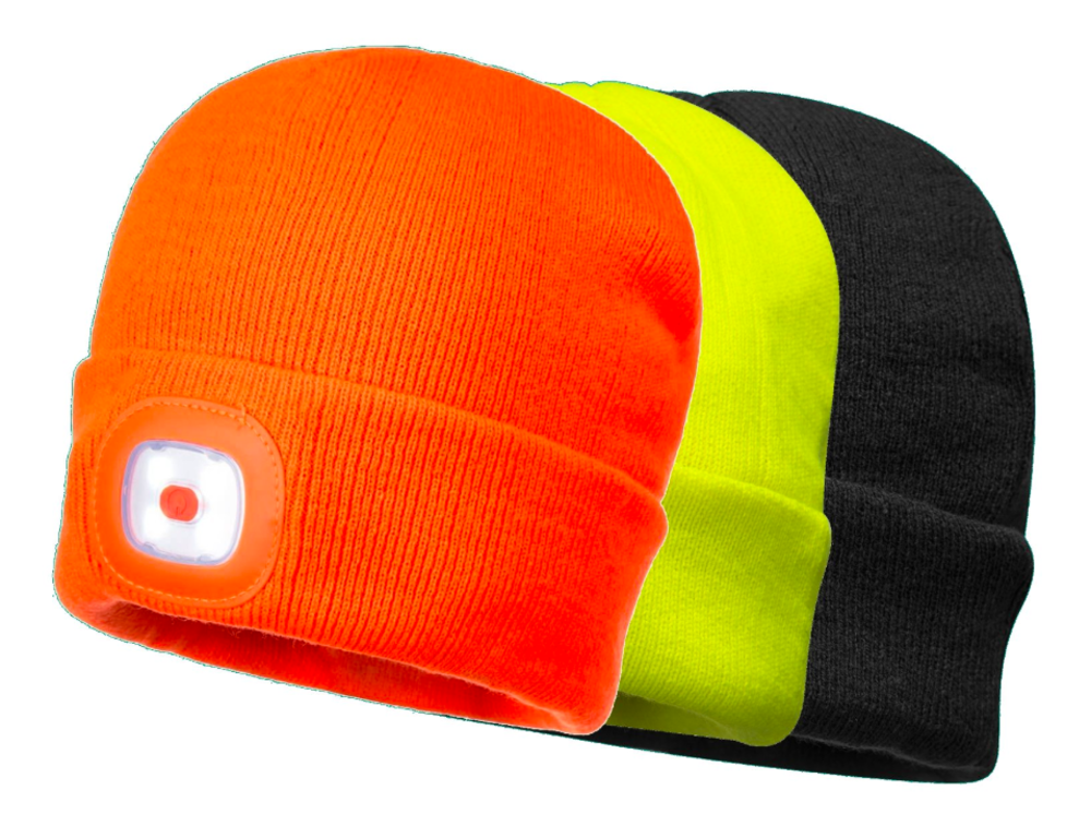 Portwest Black Rechargeable LED Beanie - Ascmtools