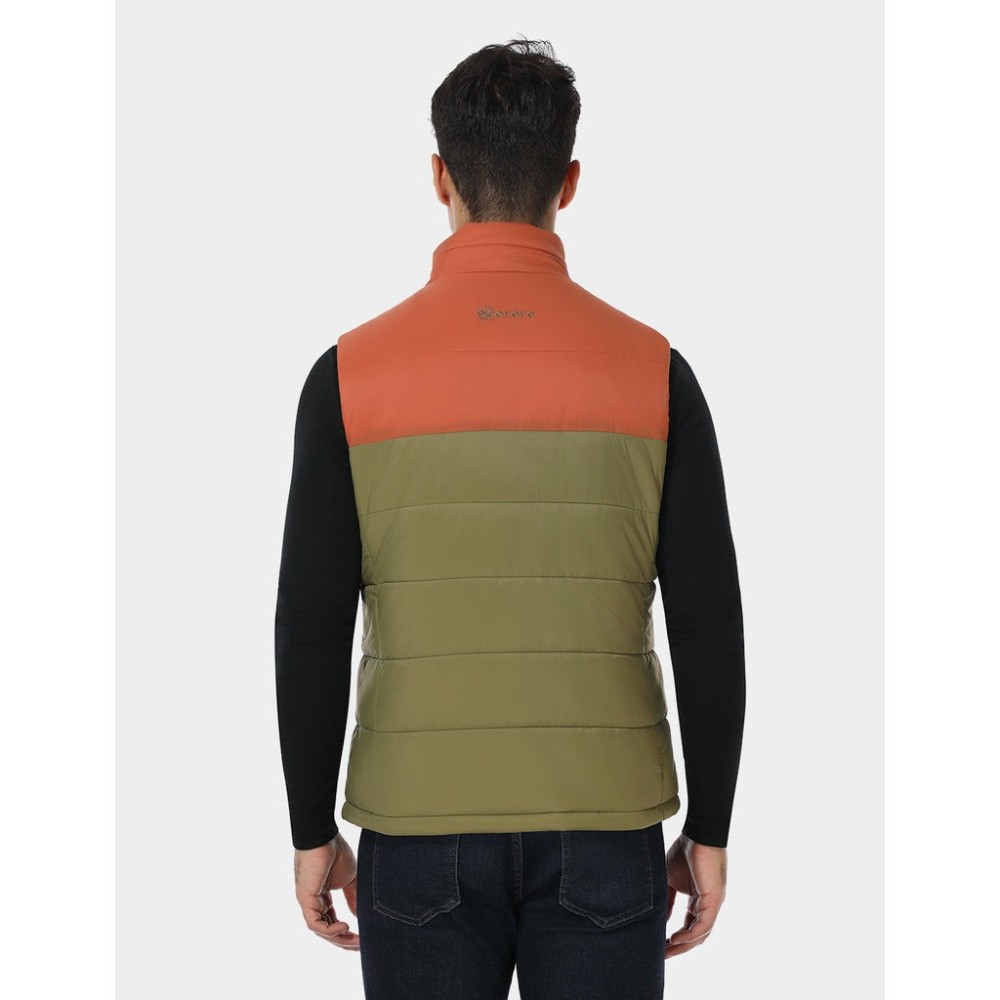 ORORO Mens Persimmon & Olive Classic Heated Vest Kit 3X - Ascmtools