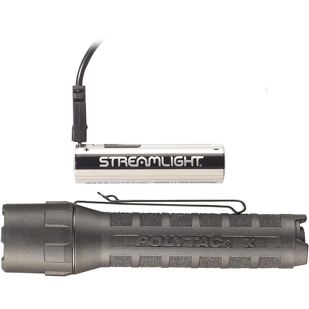 Streamlight PolyTac X Flashlight USB Black Tactical Handheld - Ascmtools