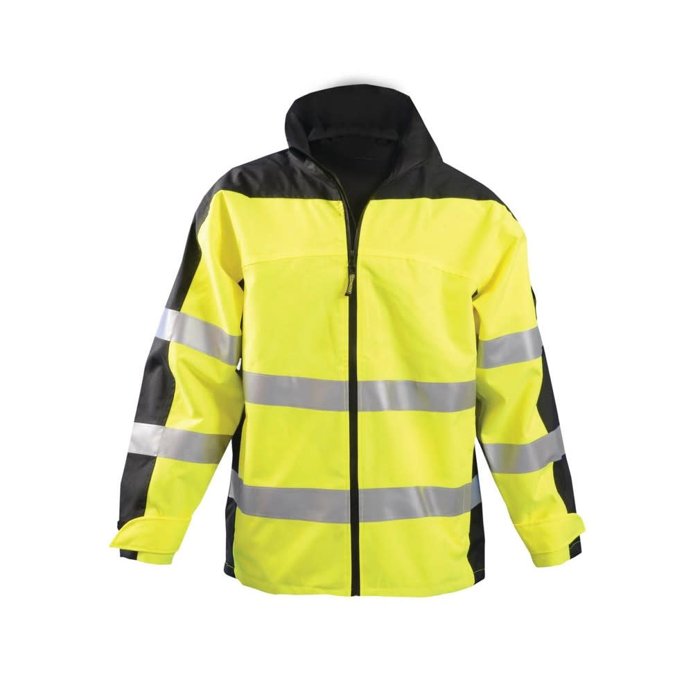 Occunomix Hi-Vis Yellow Workwear Premium Breathable Rain Jacket 4X - Ascmtools