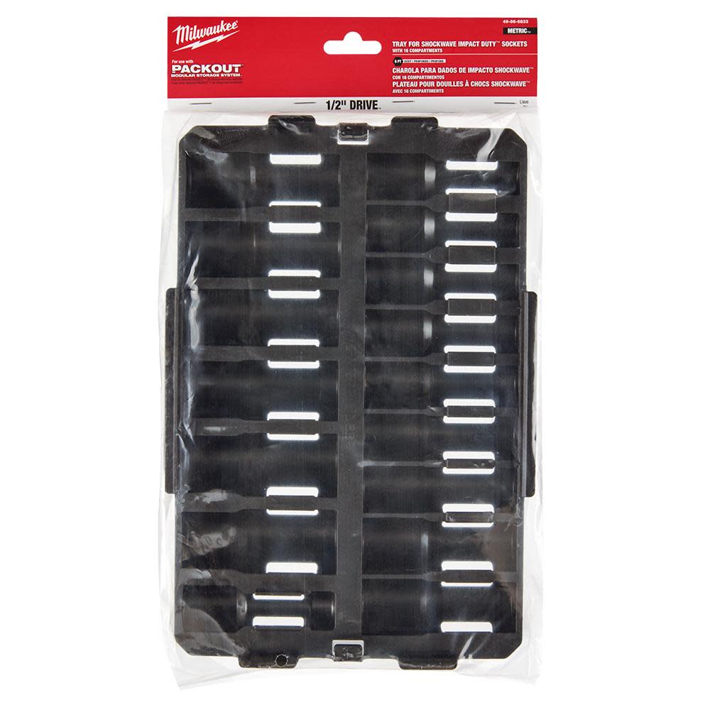 Milwaukee SHOCKWAVE Impact Duty Socket 1/2 Dr 16pc Tray Only - Ascmtools