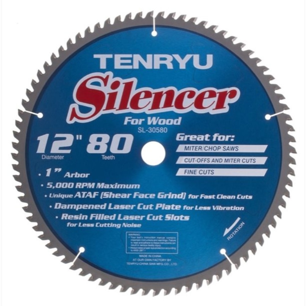 Tenryu 12″ X 80T Miter Saw Blade - Ascmtools