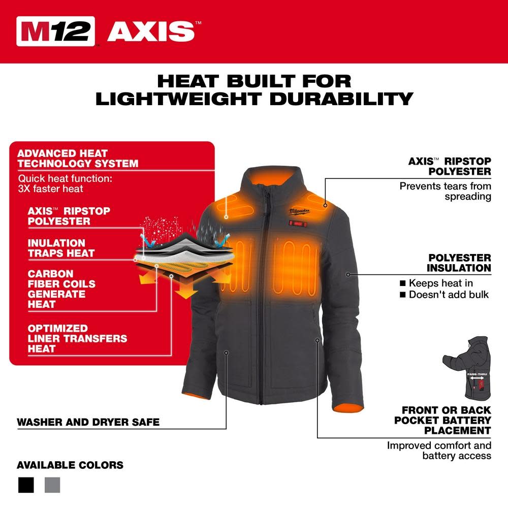 Milwaukee M12 Womens Heated AXIS Jacket Kit - Ascmtools