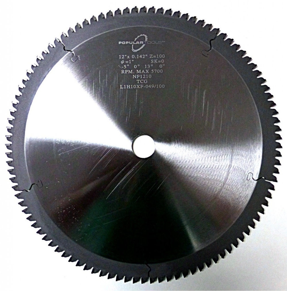 Popular Tools Non Ferrous Cutting Saw Blade 12″ Diameter 100T 5/8″ Arbor - Ascmtools