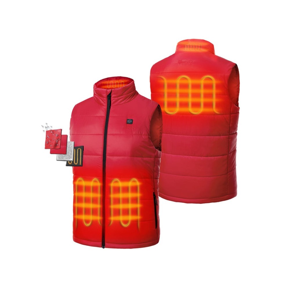 ORORO Mens Red Classic Heated Vest Kit 2X - Ascmtools