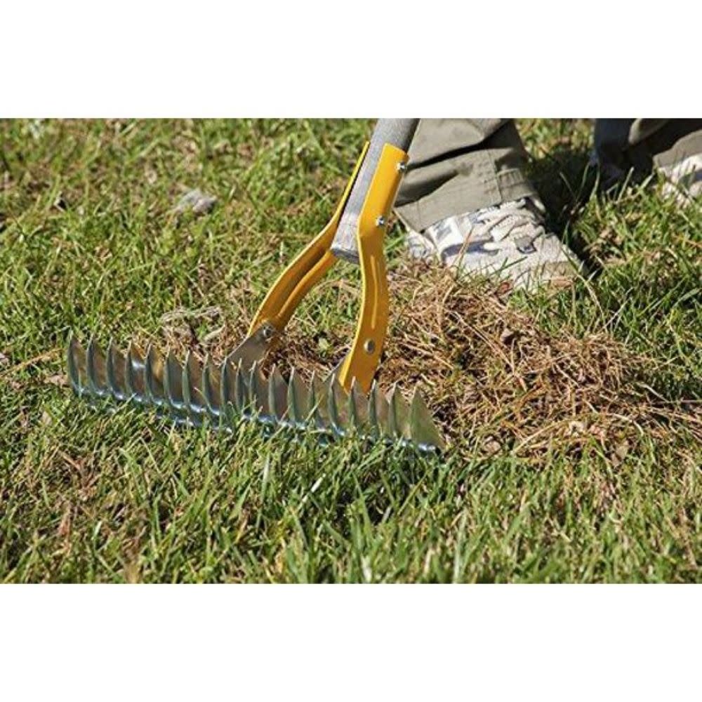 True Temper 15 in. Adjustable Thatch Rake with Cushion End Grip - Ascmtools