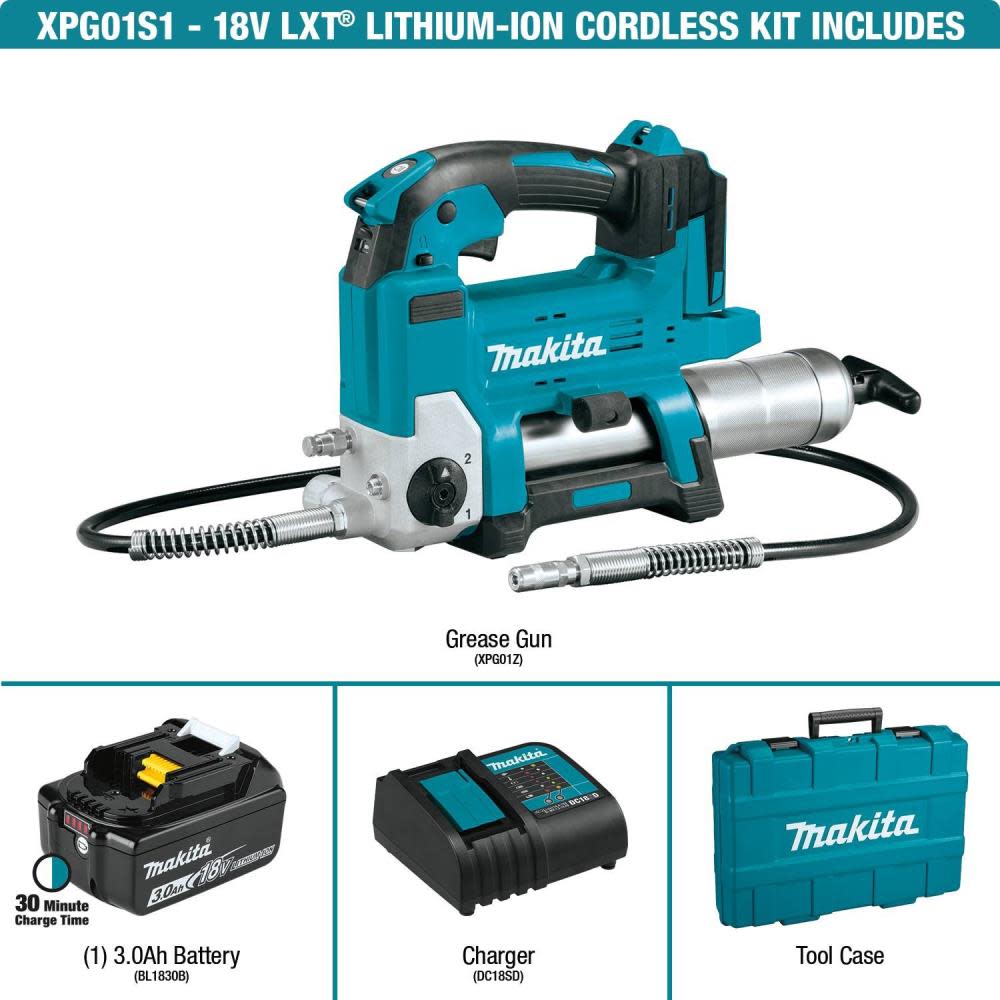 Makita 18V LXT Grease Gun Lithium Ion Cordless Kit - Ascmtools
