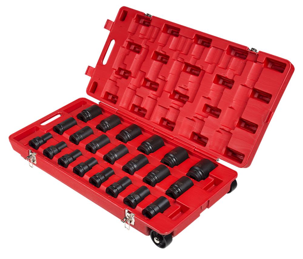 Sunex 1 In. Drive SAE Deep Impact Socket Set 21 pc. - Ascmtools
