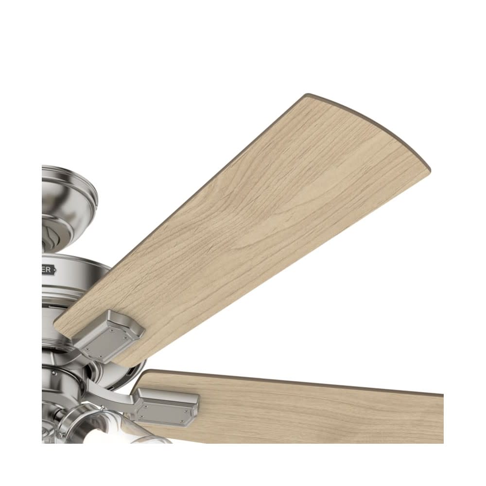 Hunter Fan Crestfield Ceiling Fan 52″ Nickel Bleached Grey Pine - Ascmtools