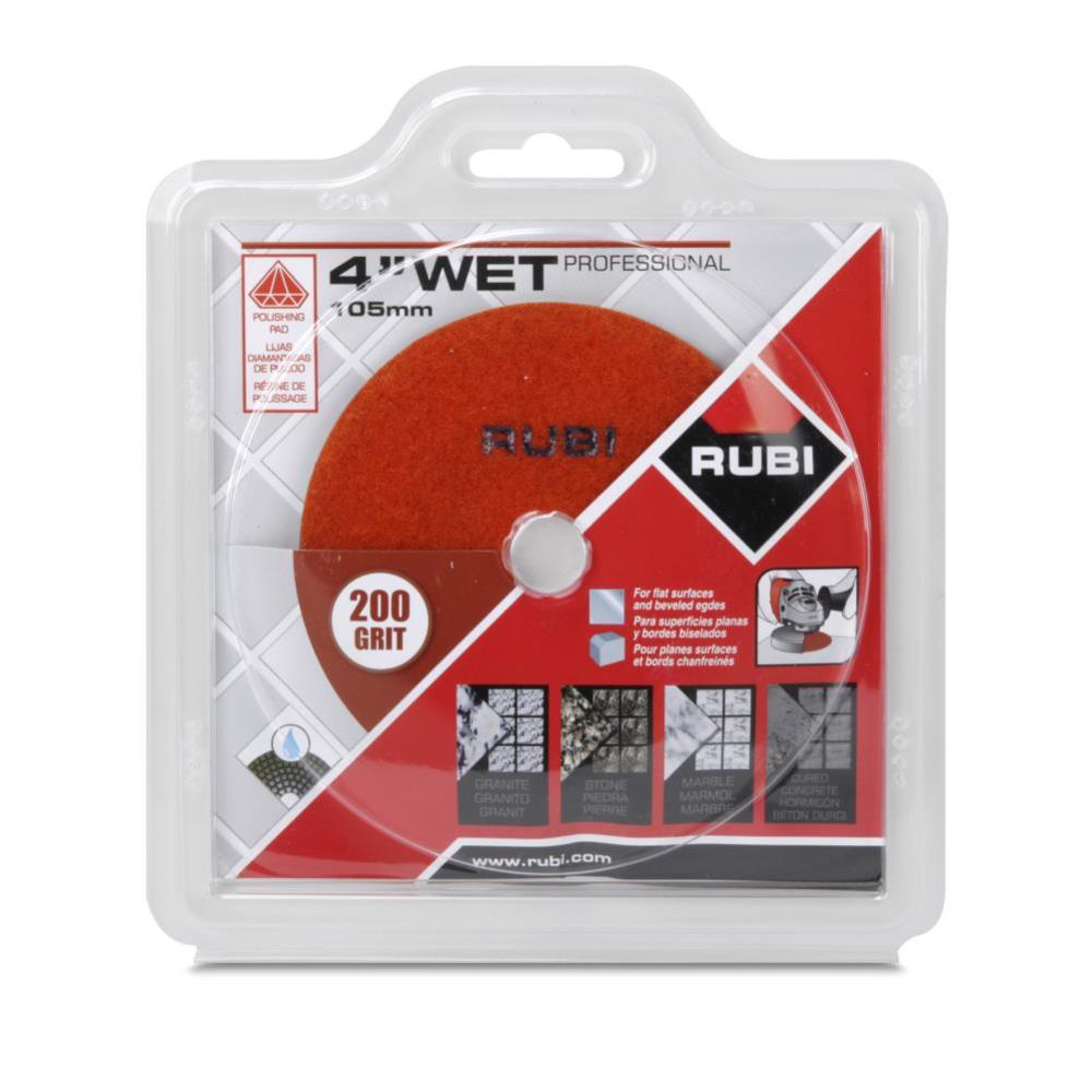 Rubi Tools Resin Wet Polishing Pad 200 Grit 4 In. - Ascmtools